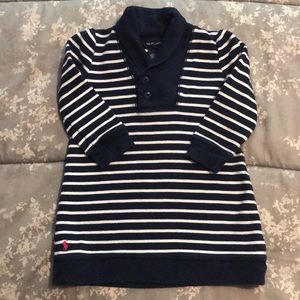 Ralph Lauren Toddler navy and white sweater dress.